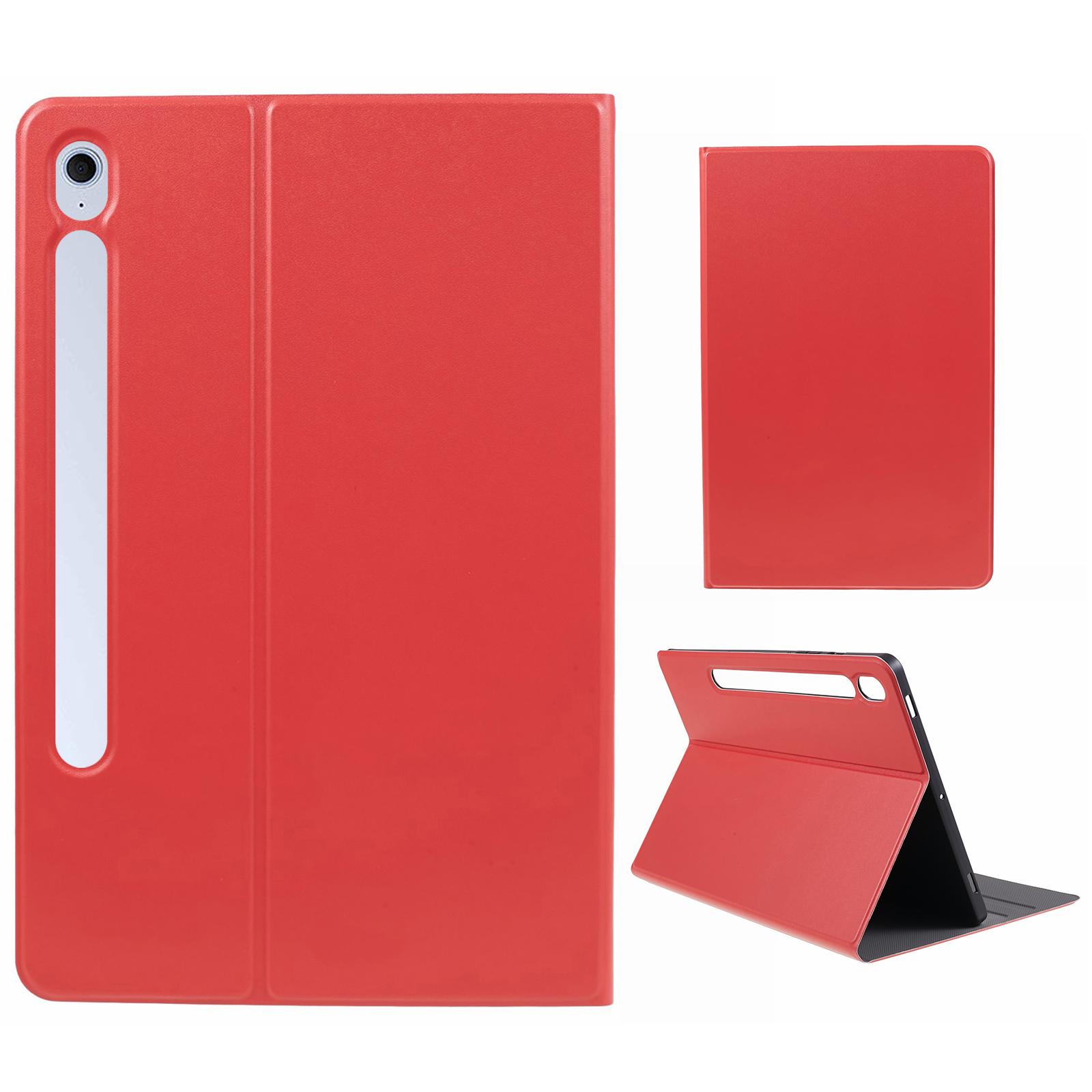 

For Samsung Galaxy Tab S10 FE+ Case PU Leather Folding Stand Tablet Protective Cover Red