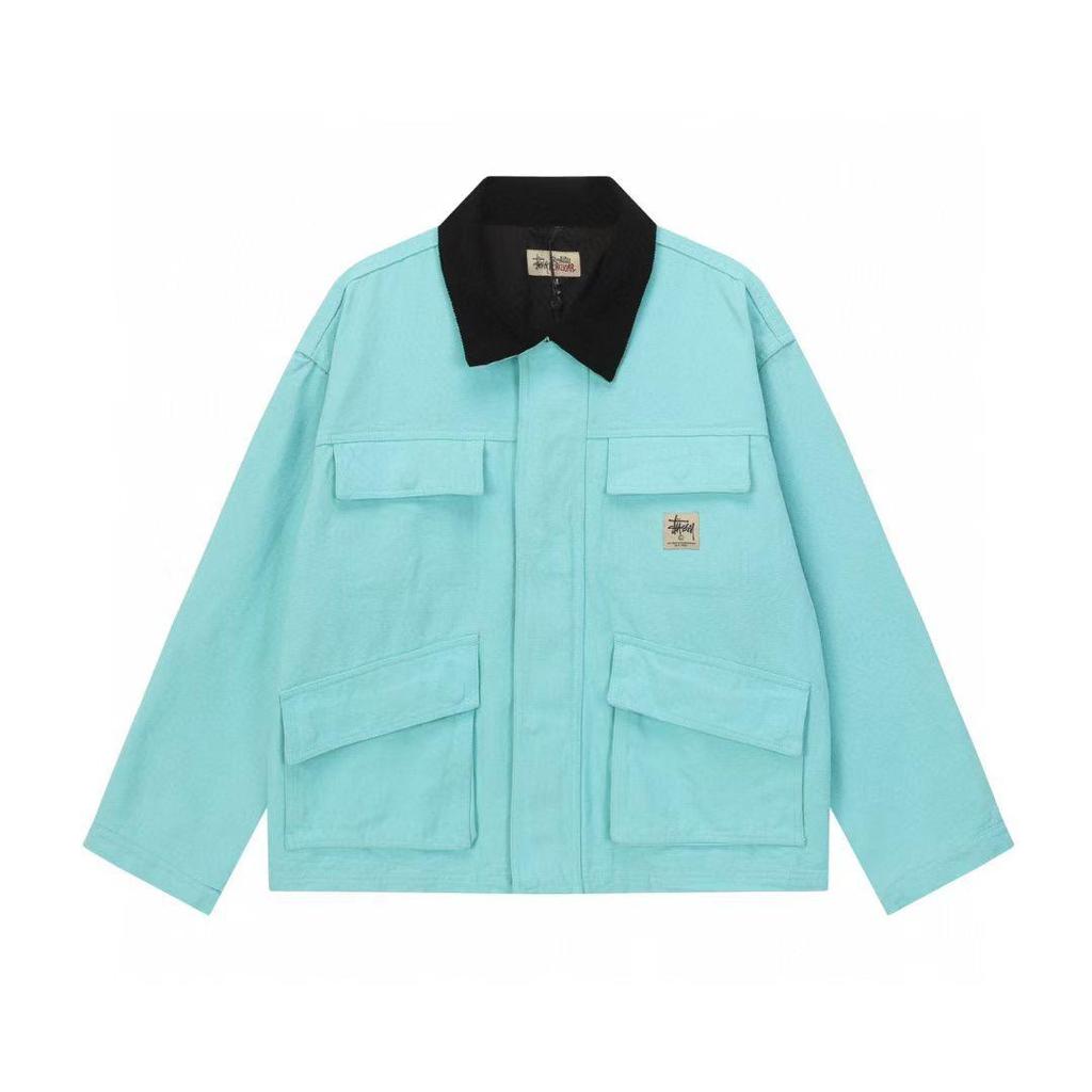 25SS Retro Slitstark Unisex Tvättad Baseball Arbetskläder Jacka