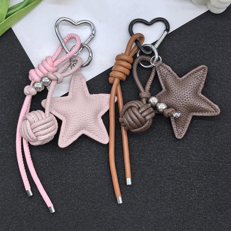 Geflochtener Seilbeutel Hochwertiger Schlüsselanhänger Anhänger Fünfzackiger Stern Hängend Geeignet für Handy-Taschen-Zubehör Ornament