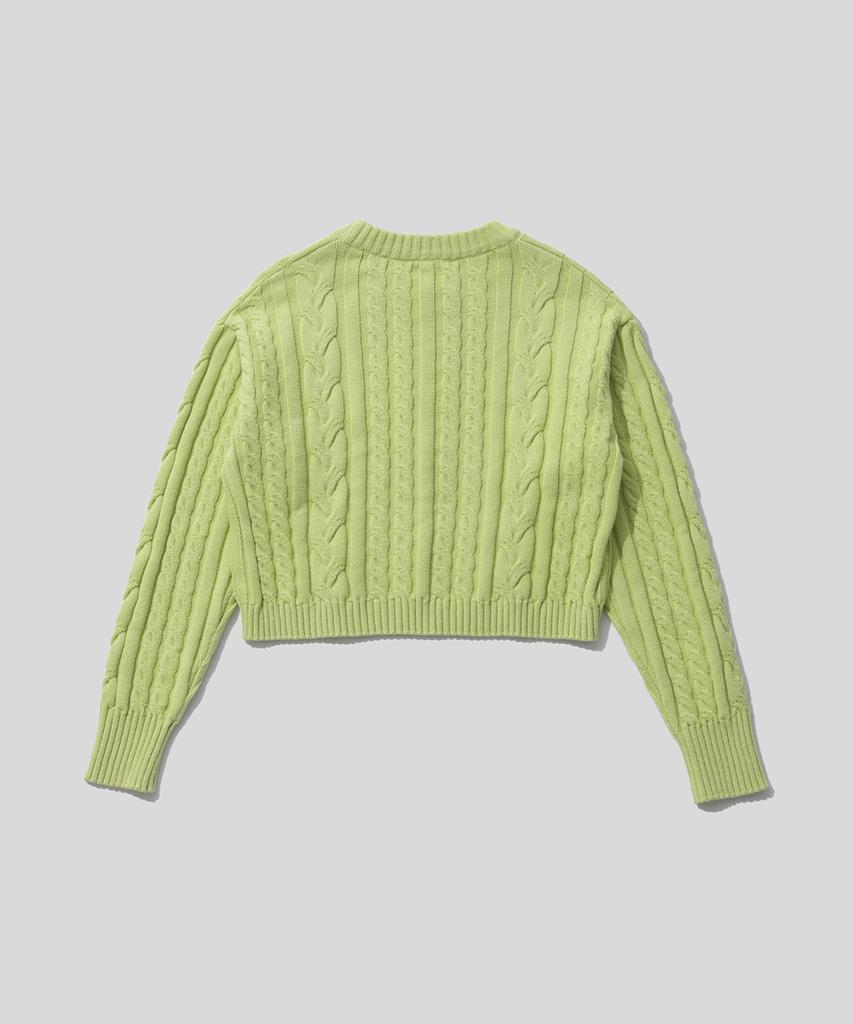 PLAC WOMEN Cable Crop Knit Light Green