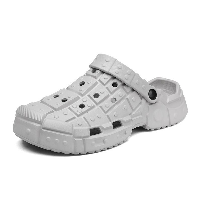 

Spring men s breathable hole shoes large size fashion home wear dual-purpose cool slippers EVA thick-soled beach slippers 45