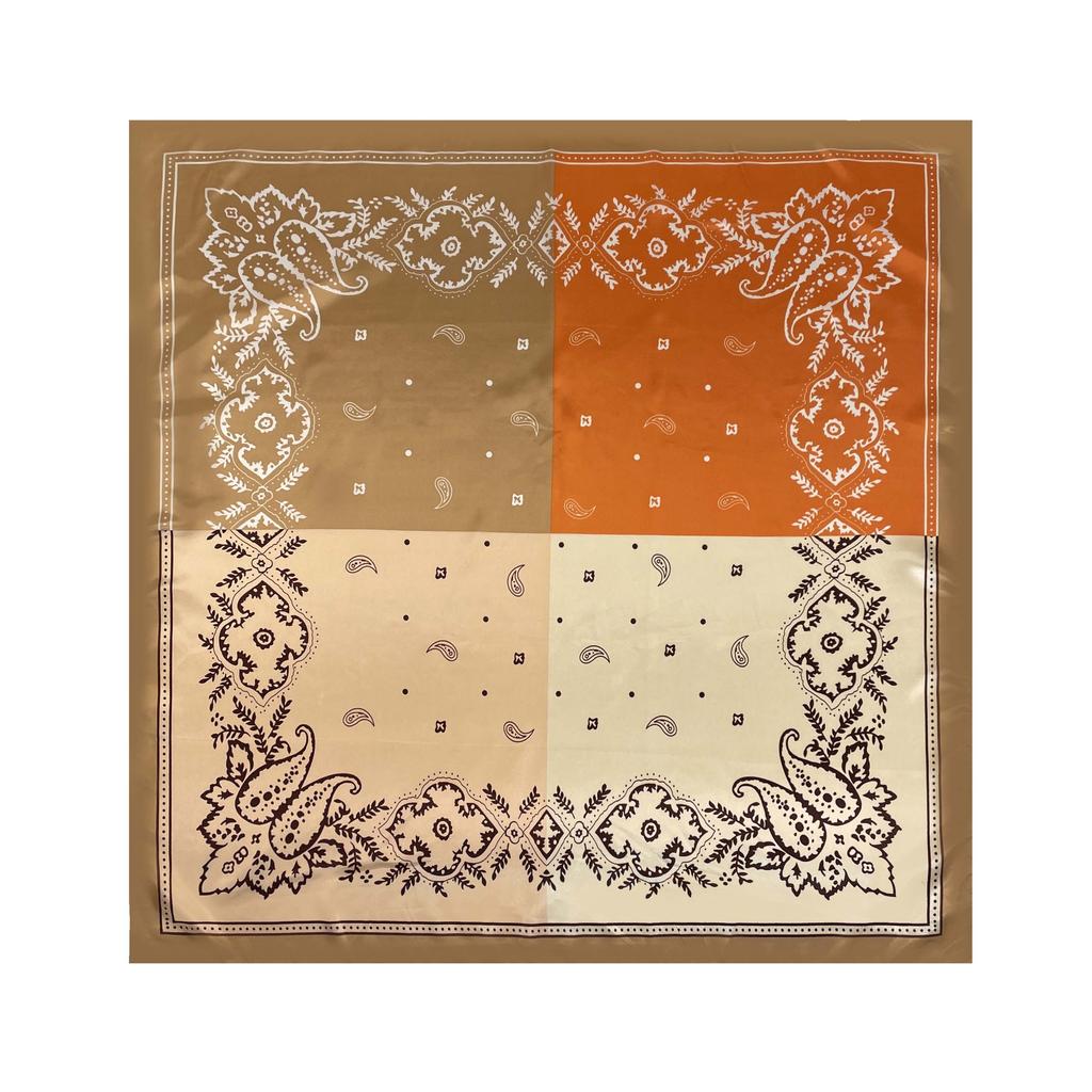 90cm Silk Scarf Women's Satin Large Square Scarf Silk Satin Shawl Cashew Print Turban Scarf