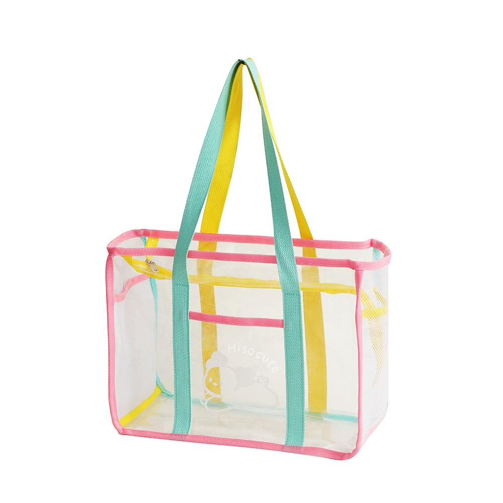 Summer Fashion Tote Bag Large Clear PVC Cartoon Handbag Jelly Transparent Beach Purse for Women Cute Shower Shoulder Bag for Bath