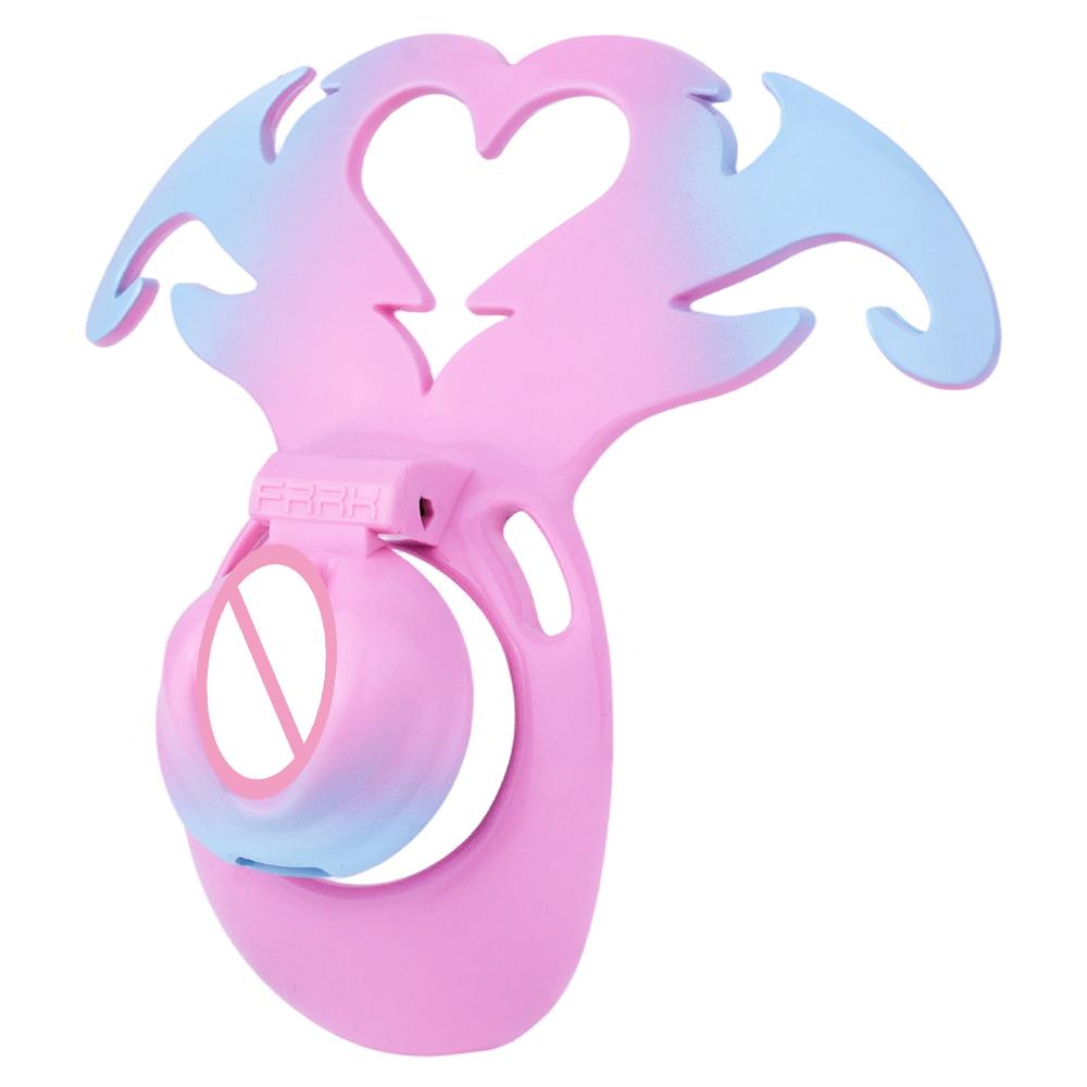 Resin Devil Heart Sissy Chastity Cage Male Bondage Lock S/M/L Penis Rings cock lock Wearable Abstinence Intimate Adult BDSM Toys