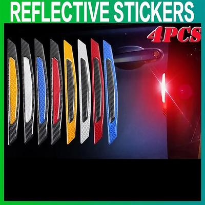 4Pcs/set Reflective Car Door Warning Tape - Safety Sign and Styling Decal