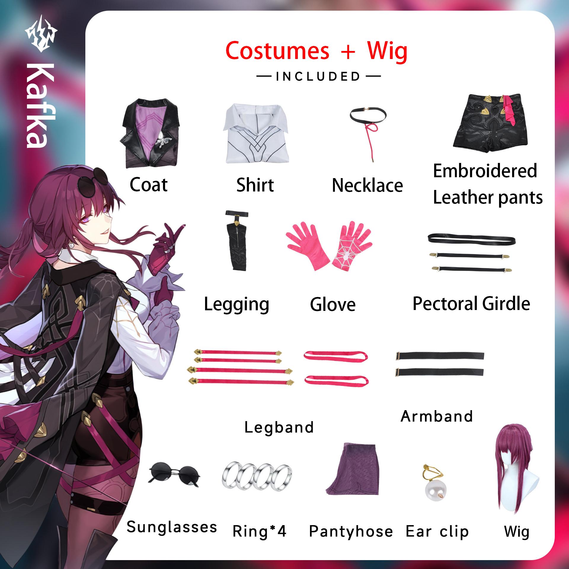 

Хонкай: Костюм для косплея Star Rail Kafka COS, костюм королевской сестры с вышивкой, женская одежда в стиле аниме XL чёрный