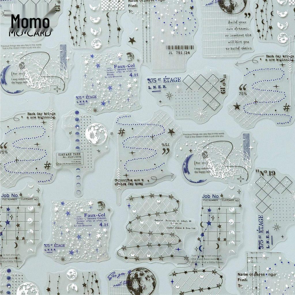 MomoPET Retro Journal Sticker Pack - Hazy Traces Series, DIY 20 Sheets, 6 Styles