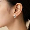 S925 Gold Oval Bean Stud Earrings - Simple & Fashionable Design