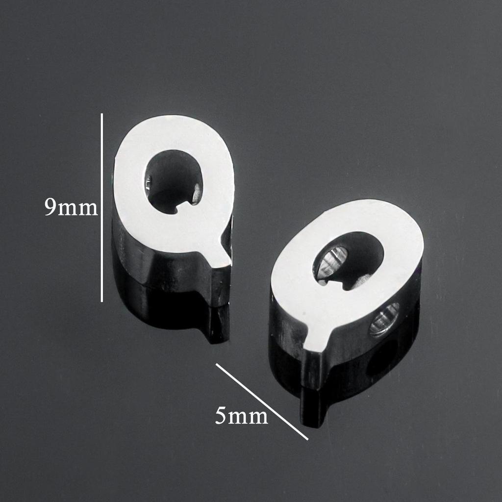 DZ Stainless Steel 26 English 3D Letter Pendant Necklace - Handmade Niche Design