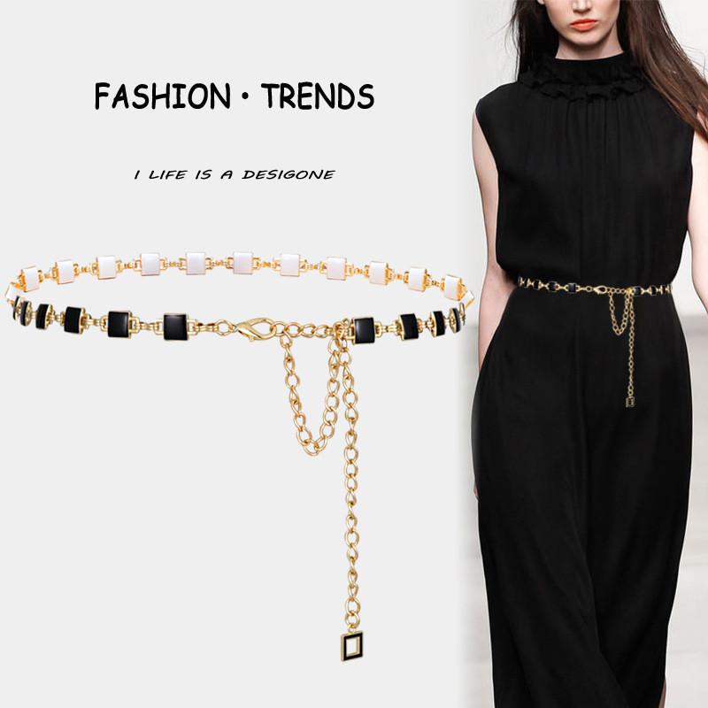 Metal Chain Waist Belt For Women With Adjustable Hook For Summer Dress Fashion Accessory