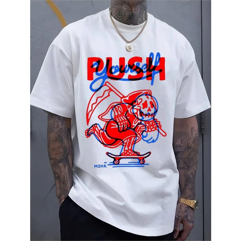 

Short-Sleeved Casual for Shirt for Men Featuring a Stylish Print, Comfortable, Ideal for Sports, Travel, Everyday Casual - Regular Fit Crew Neck S белый