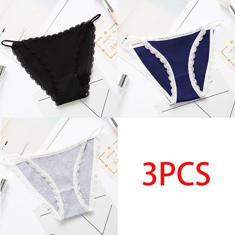 Dámské bavlněné krajkové kalhotky se středním pasem sexy bezešvé pohodlné kalhotky svádění okouzlující bikiny kalhotky