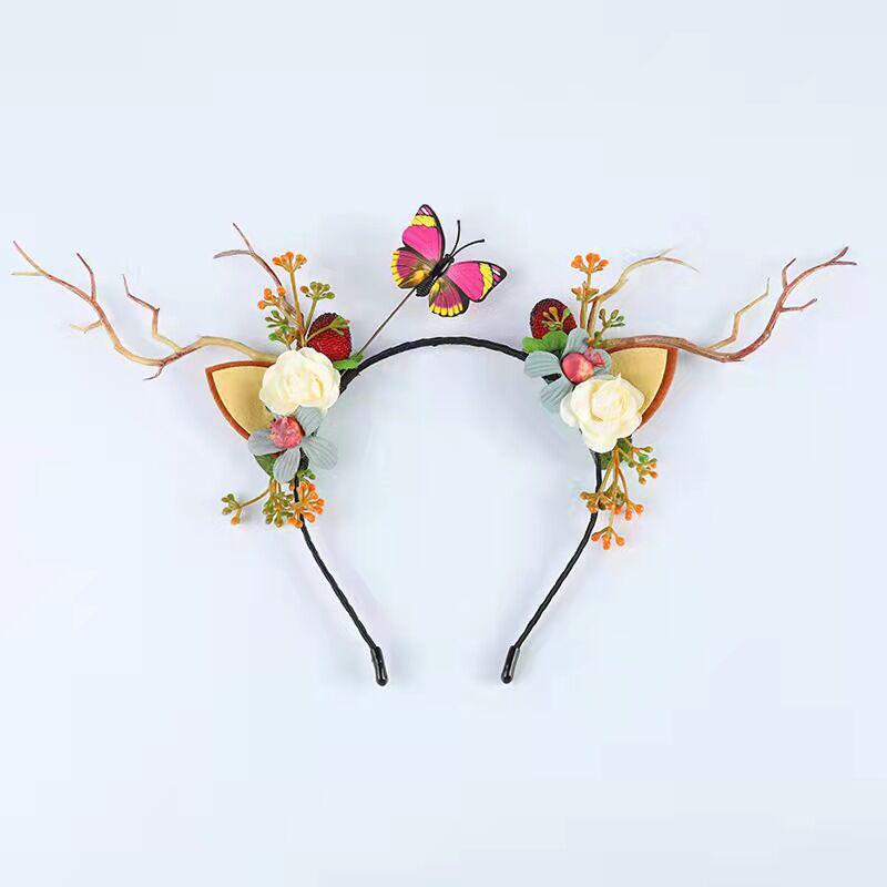 Mori Girl Style Deer Antler Headband - Cute Headdress for Adults & Children
