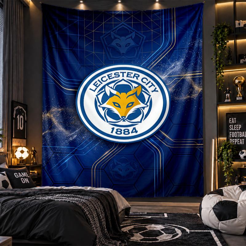 Wall Hanging Tapestry Leicester City Football Print Cloth for Living Room Bedroom Home Decor
