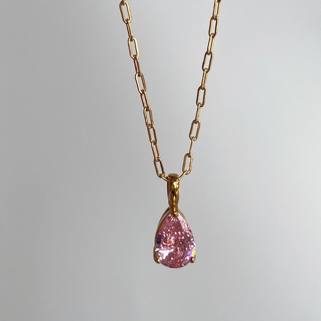 18k Gold-Plated Retro Zircon Birthstone Necklace