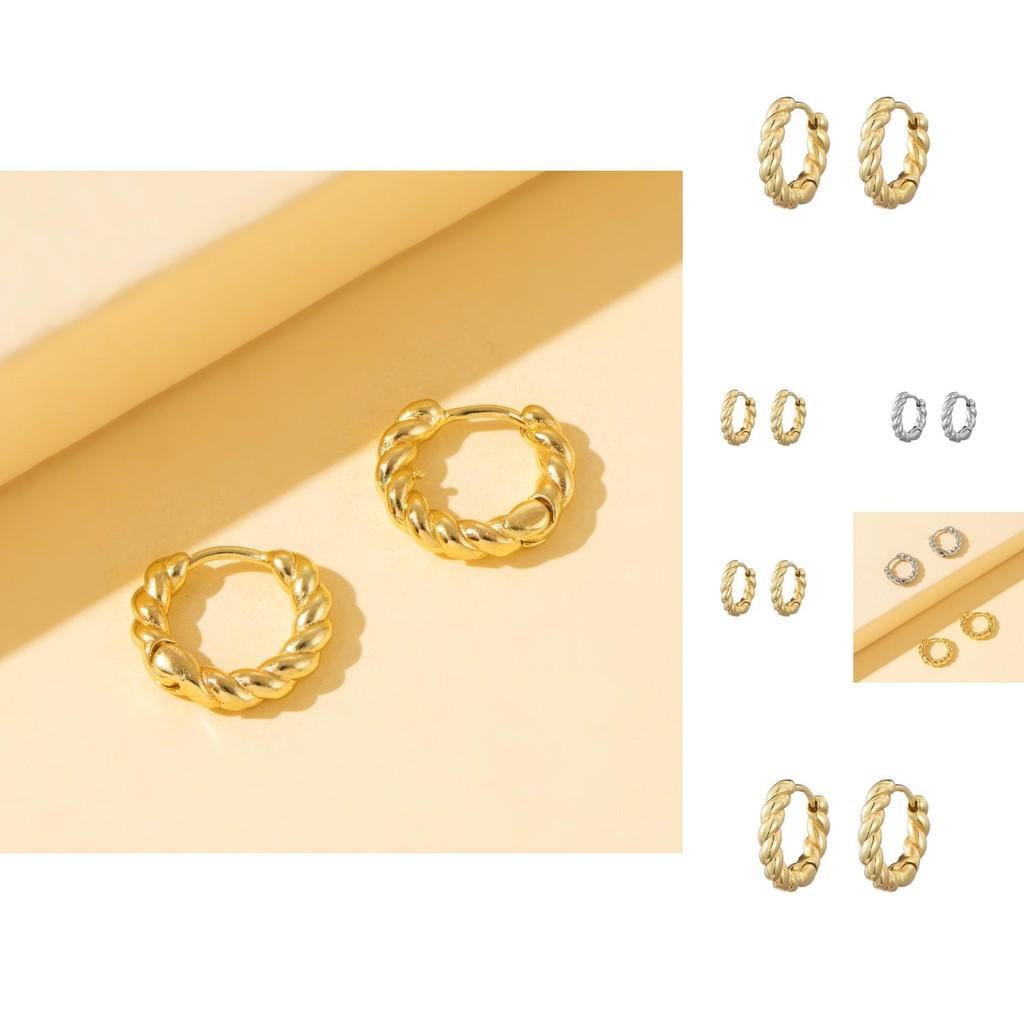 Creative Geometric Alloy Earrings Trendy And Versatile Hoop Design