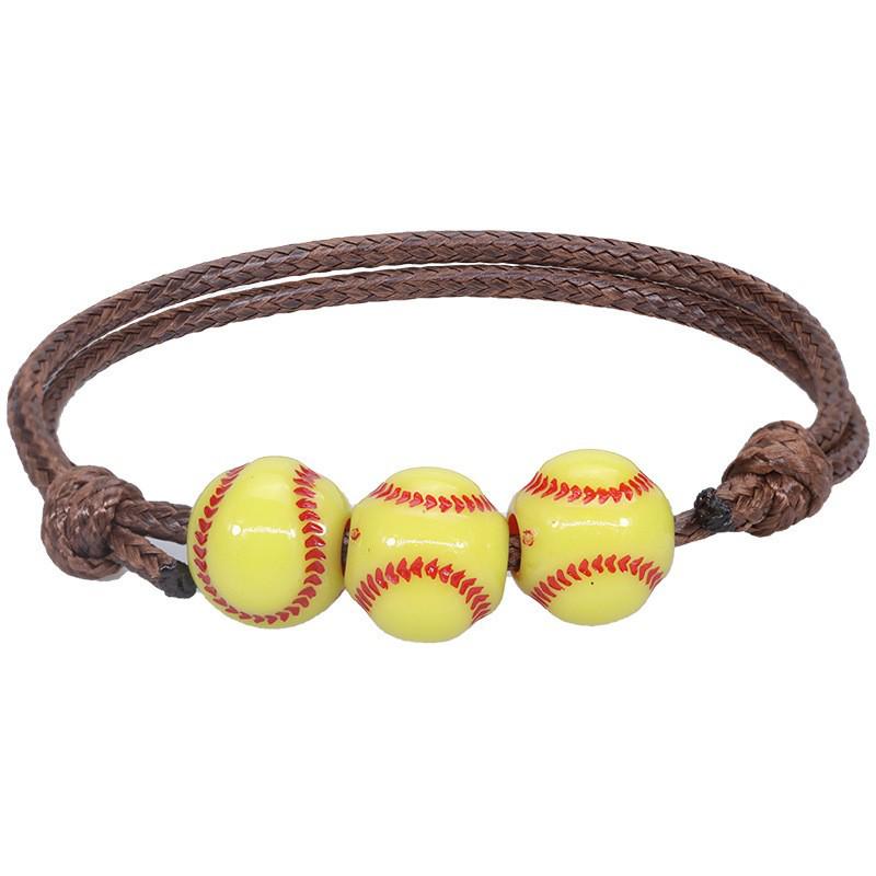 Customized Sports Bracelet - Wax Cord Woven: Basketball, Baseball, Tennis, Rugby, and Football Wristband Jewelry