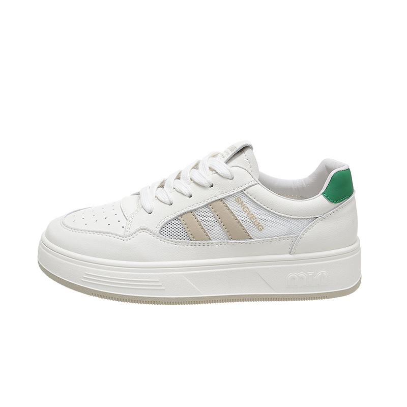 

Dexun little white shoes women s versatile mesh breathable flat thick sole 2025 spring and autumn summer new explosive leisure sports board shoes 35 хаки