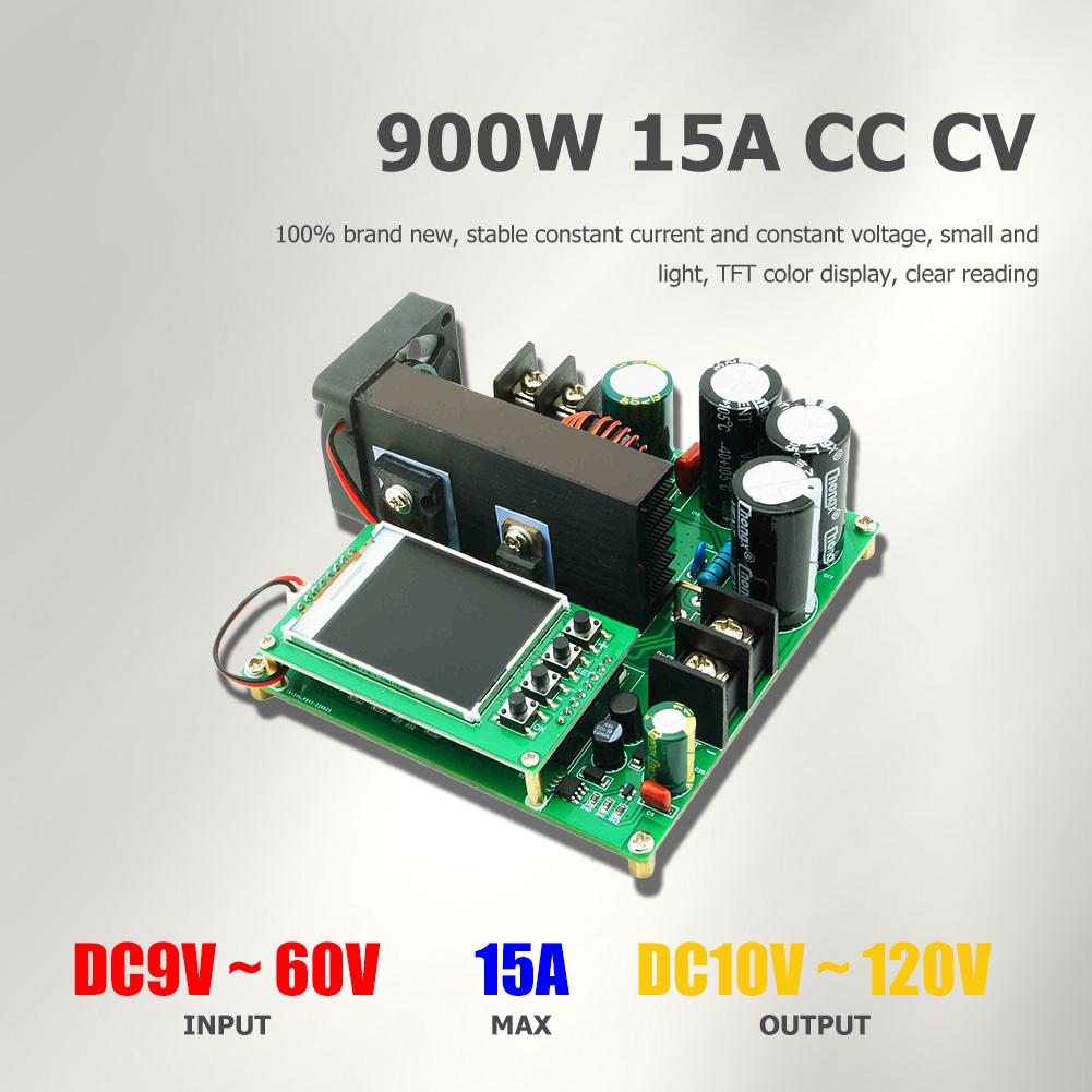 

900W 15A Step Up Converter TFT Digital Display DC-DC Step Up Converter Booster 8-60V To 10-120V Constant Current Voltage for DIY China Mainland