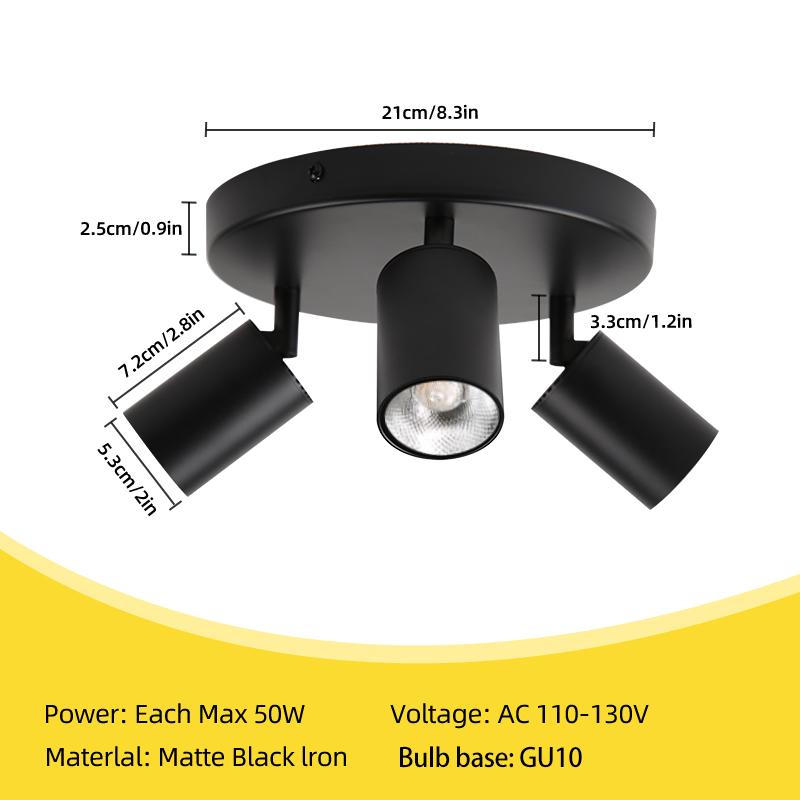 

Светодиодный потолочный светильник с 3 GU10 бытовой техникой, украшением, современными прожекторами, регулируемыми точечными светильниками для столовых 5W GU10 Warm
