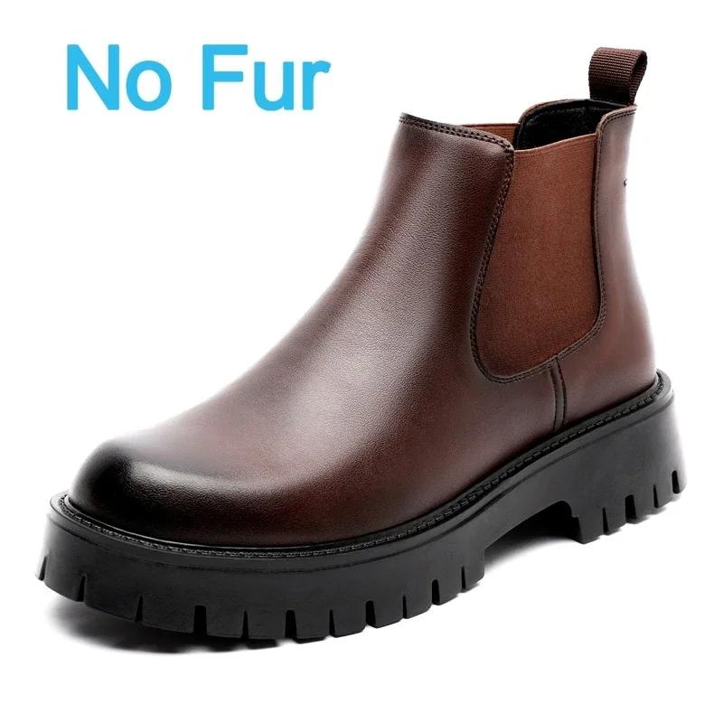 Mode Neue Herren High Top Stiefel Italienische Büro Chelsea Boots Luxusmarke Britischer Stil Lässiger Leder-Knöchelstiefel für Herren Plateau-Stiefel