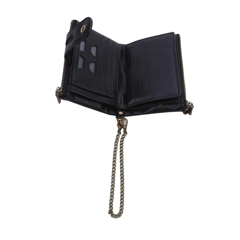 Classic Short PU Leather Wallet Cash And Card Storage Purse With Chain For Men Women Daily Use And Gifting