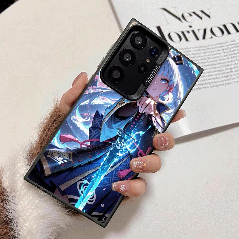 Genshin Impact Kamisato Ayaka Weiche Handyhülle für Samsung Galaxy S24 S25 FE S26 Edge S23 Ultra S22 Plus S21 + Stoßfeste Hülle B