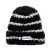 Knitted Striped Hat Embroidered Bean Hat Warm Winter Windproof Outdoor Gift Hat