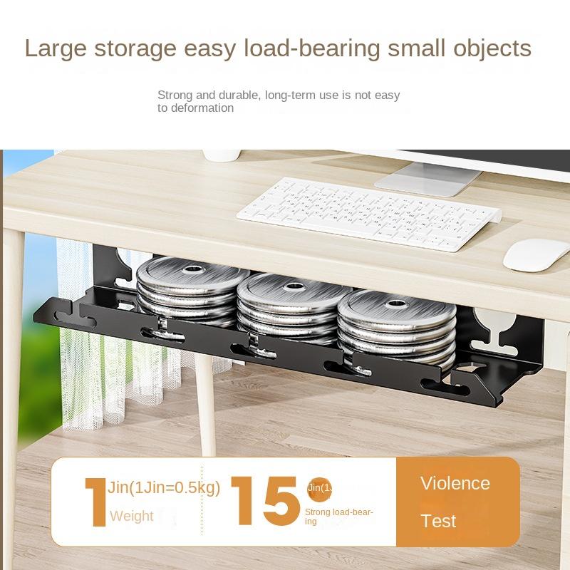 Under Desk Cable Management Metal Cable Tray Under Desk With Clamp  Power Strip Cord Holder No Drilling Sturdy Spacious