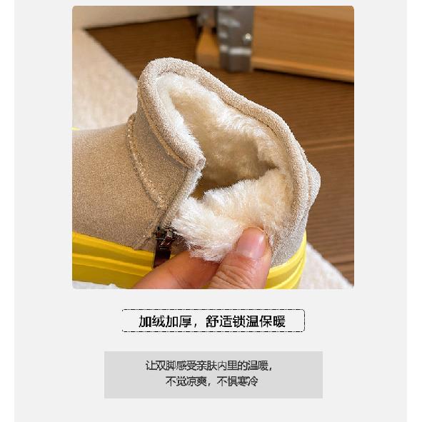Children's snow boots, new winter models, boys' shoes with plush lining and thickened Birkenstock cotton boots, warm shoes, girls' large cotton