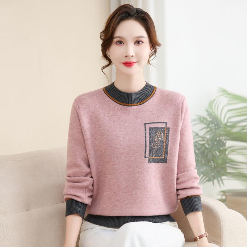 YUZHAOLIN 2025 Fall/Winter Women's Mock Neck Fleece-Lined Sweater
