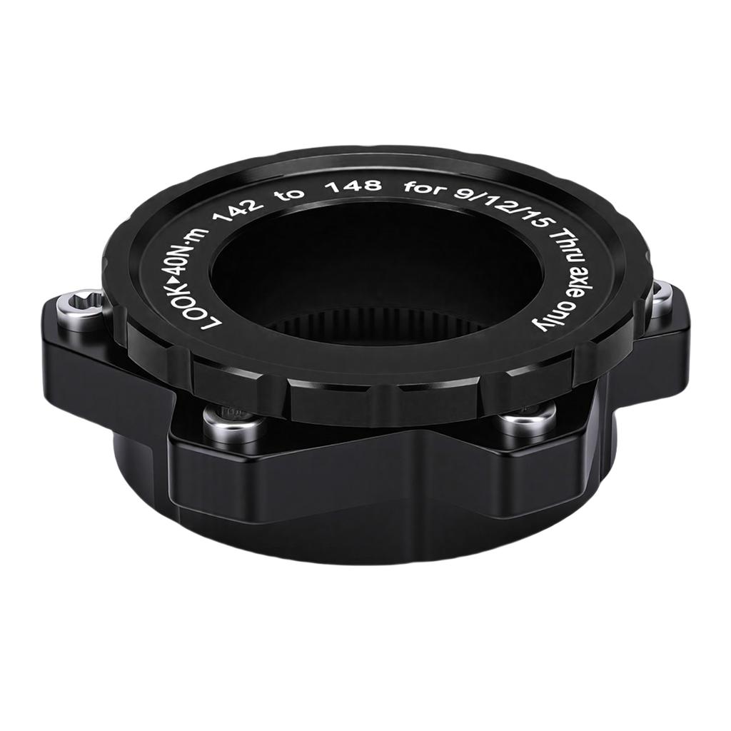 Bike Center Lock Adapter 142mm To 148x12mm Center Lock To 6 Bolt Adapter for 12mm Thru Hub Axles Black