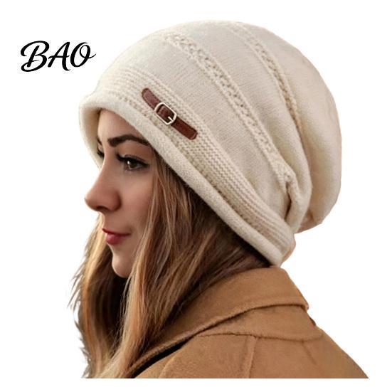 Velvet Lined Thermal Cap Winter Knitted for Women Girls, Thickened Warm Hat Cold Weather, Casual Outdoor Snow Plush Fashion Stacked Hat, Stylish