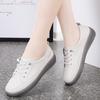 Loafers Ladies Large Size Spring Lace-up White Shoes Women Fashion Casual Soft Sole Flat Shoes Women