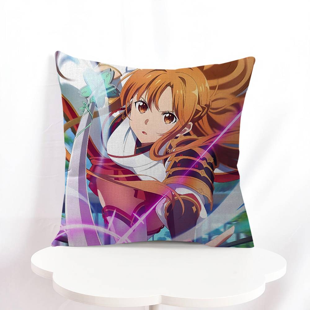 A-Asuna Cartoon Cushion Cover Pillowcase Upholstery Sofa Throw Pillow Home Decor Pillowcas