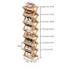 Bamboo Folding Shoe Rack Space Saving Wooden Shoes Organizer Entryway Corner Shelf Stable Construction Large Capacity Cabinet