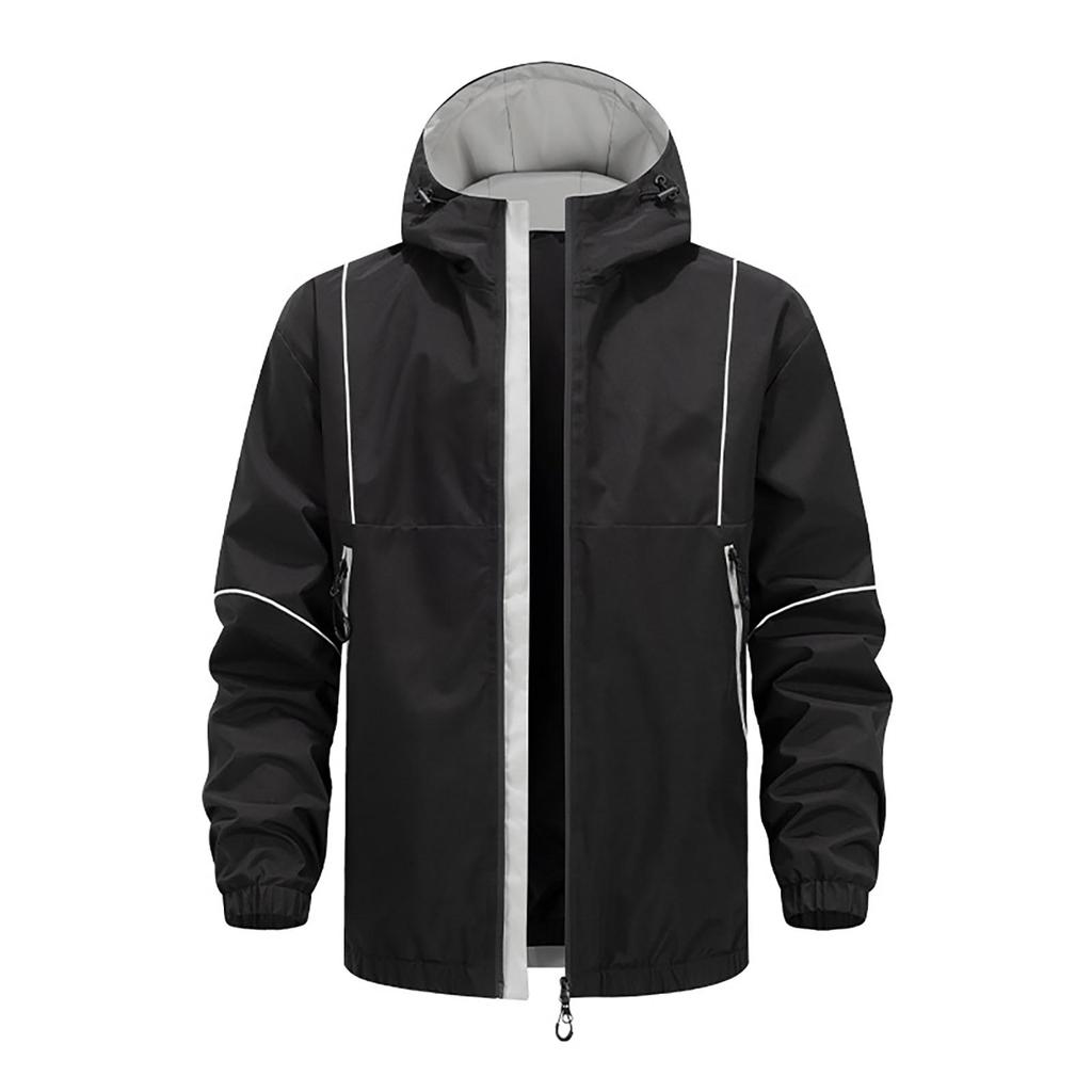 Men'S Loose Jacket Fashionable Multi Pocket Hooded Jacket