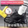 Fashion Anti-slip Work Shoes Women Steel Toe Sneakers Breathable Safety Shoes Indestructible Shoes Security Boots Black Protective Shoe