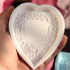 Heart Silicone Tray Mold Heat Resistant Easy Demolding Heart Plate Silicone Mould For Rosary Stand Soap Jewelry Tray