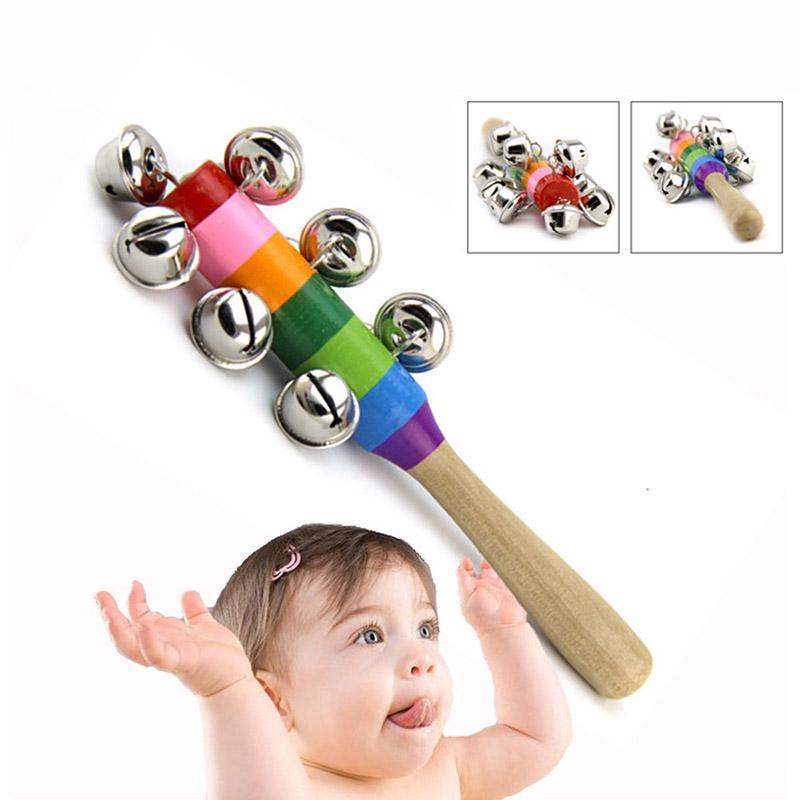 Buy Wooden Jingle Hand Bells for Kids Baby Cradle Music Shake Toy at affordable prices — free