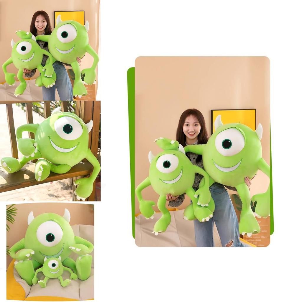 Cute Green Monster Plush Toy Big-eyed Stuffed Doll Perfect Birthday Present