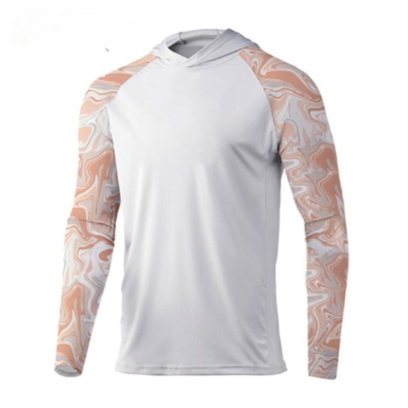 Mens Womens Quick Dry UV Protection Hooded Fishing Shirt Long Sleeve Breathable Outdoor Sportswear Summer