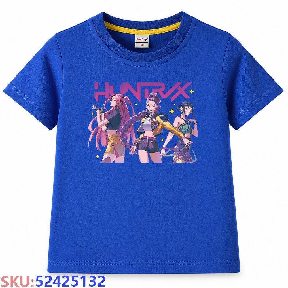 KPop Dämonenjäger Kinder-Cartoon-Print T-Shirt