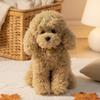 30~40Cm Simulation Bell Teddy Dog Plush Toy Four Colors Animal Puppy Doll Kawaii Companion Birthday Present