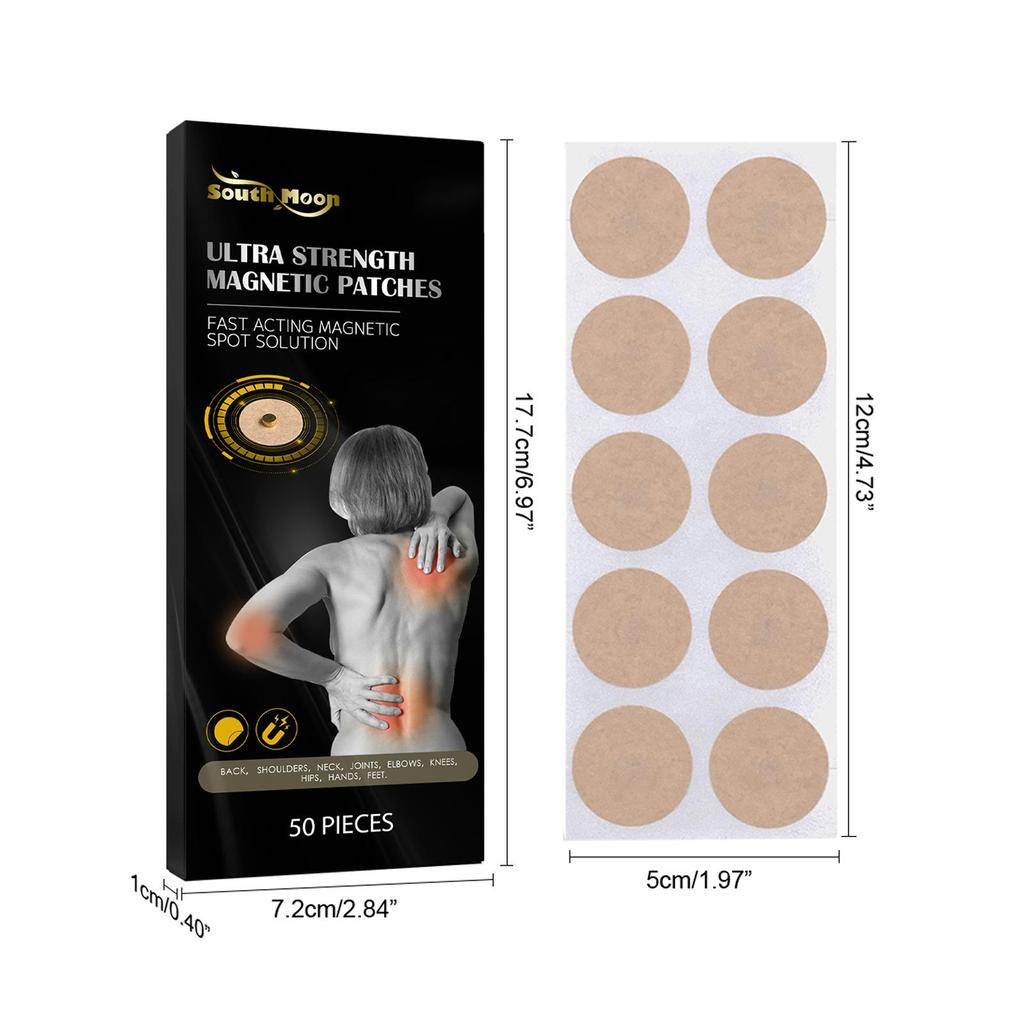 South Moon 1 paquete/50 unidades de pasta de acupuntura magnética superresistente para aliviar el dolor de las articulaciones de hombros, cuello y cintura, pasta de acupuntura magnética fuerte