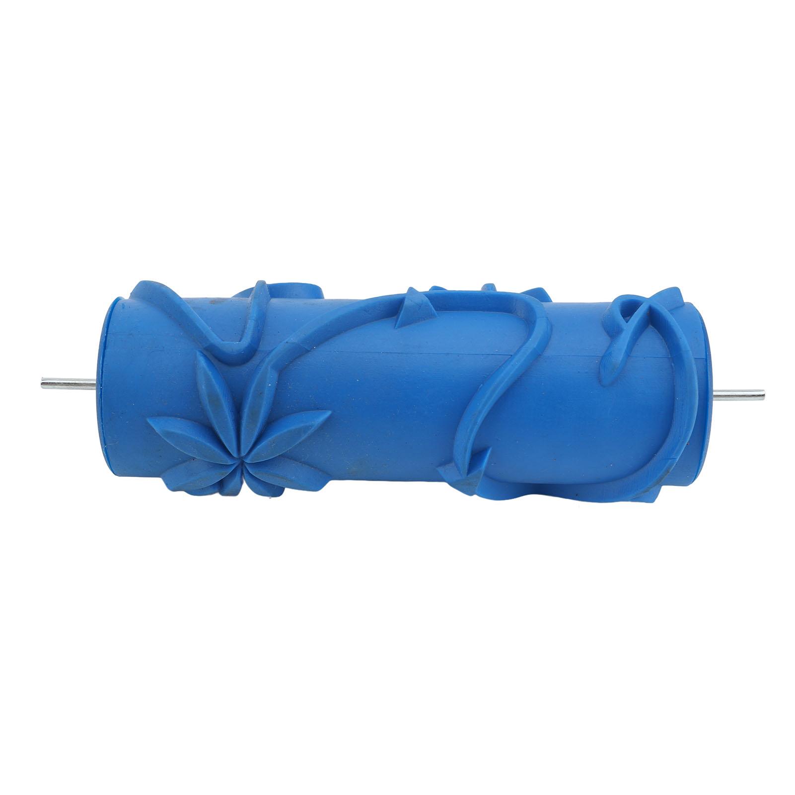 Rodillo de Pintura con Patrón Cabeza de Goma Suave para Paredes Techo Herramienta de Textura Decorativa Azul 106Y blue