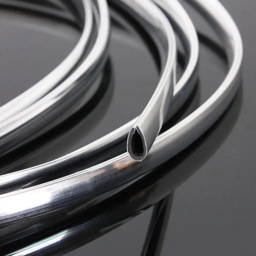 3m/4m/5m/6m Car Door Edge Scratch Air Conditioning Automotive Output Decoration Strip Grid Moulding Trim Protector Chrome UStyle