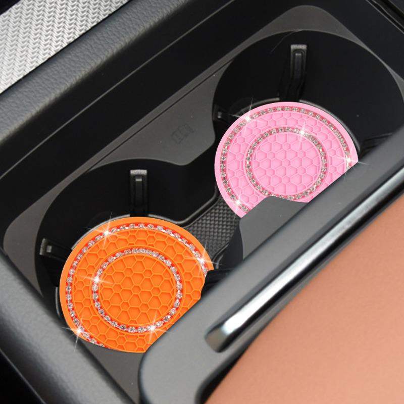 Car Coaster Double Diamond Auto Water Cup Groove Non-slip Pad Honeycomb Heat Insulation Anti Scalding Mat Car Door Groove Mat