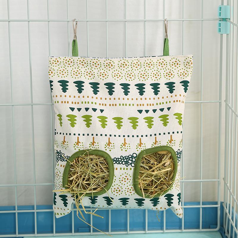 

2/3 Holes Hanging Hay Bag for Bunny Guinea Pigs Small Animal Feeder Rabbit Food Dispensers Bag Pet Feeding Bag Rack Cage Tools