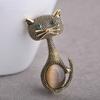 Retro Green Eyes Cat Brooch Universal Animal Alloy Badge Fashionable and Versatile Clothes Bag Accessories Brooch enamel pins